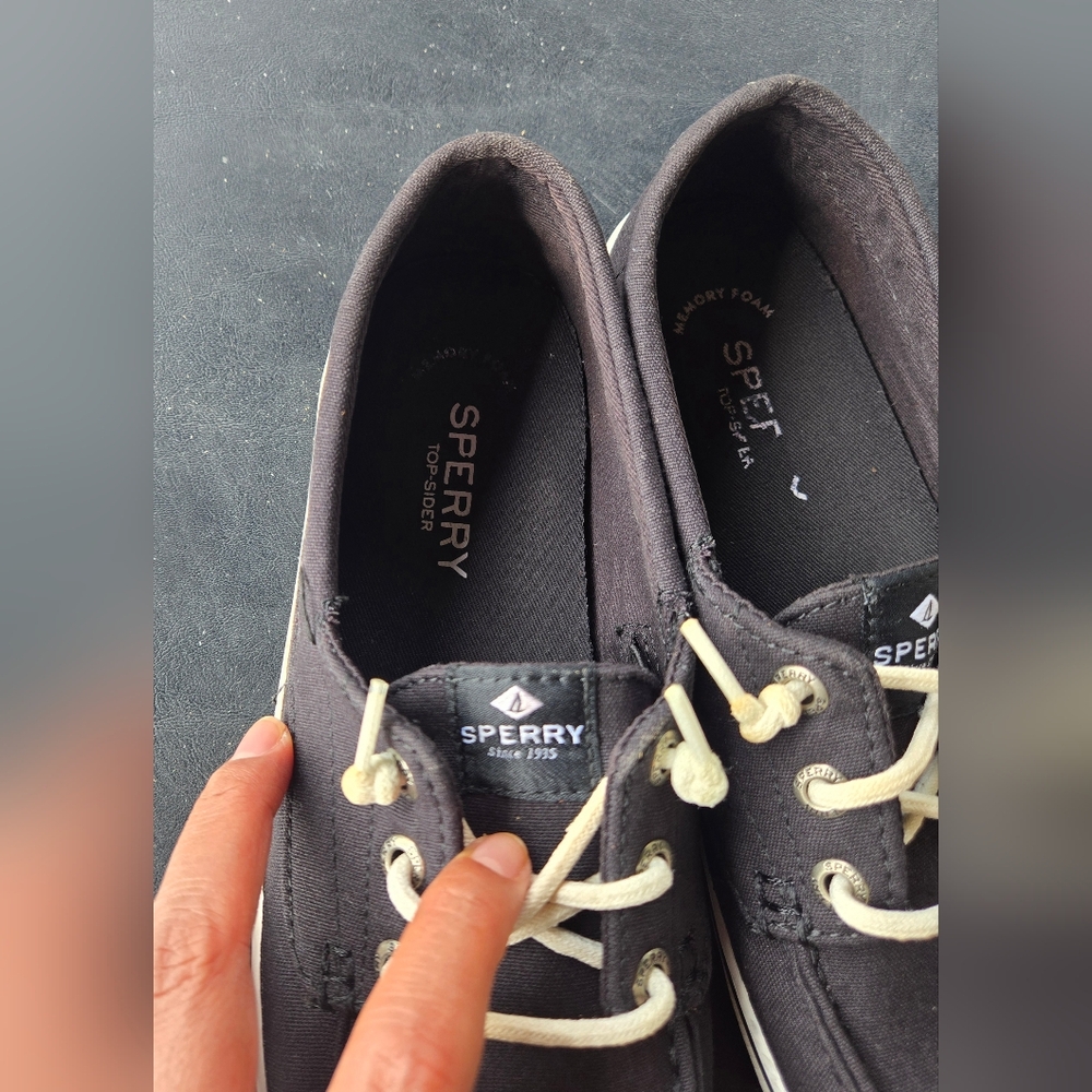 Sperry Black Sneakers Classic Nautical Style‎ - Picture 4 of 5